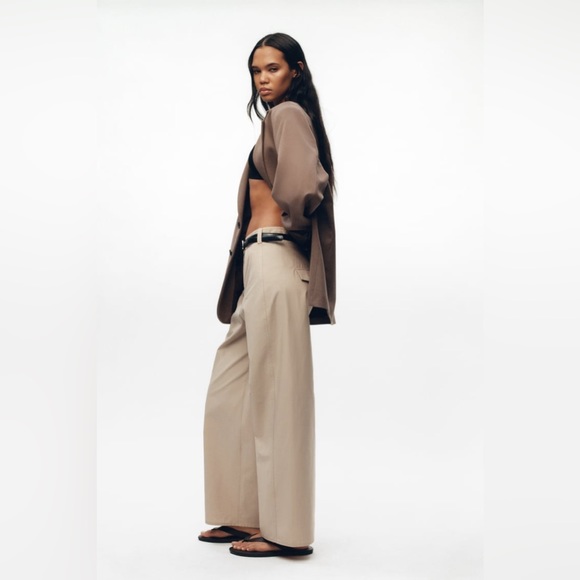 NWT ZARA Culottes with Topstitching High-rise Wide Leg Bloggers Fave. size 29 - Picture 3 of 8